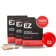 Fuel EZ Energy Pill, Caffeine, Guarana, Jitter-Free Focus, Immune Boost, L-Tyrosine, Energy Capsules | 36 ct