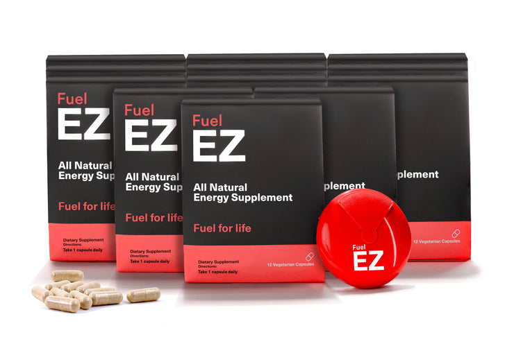 Fuel EZ Energy Pill, Caffeine, Guarana, Jitter-Free Focus, Immune Boost, L-Tyrosine, Energy Capsules | 36 ct